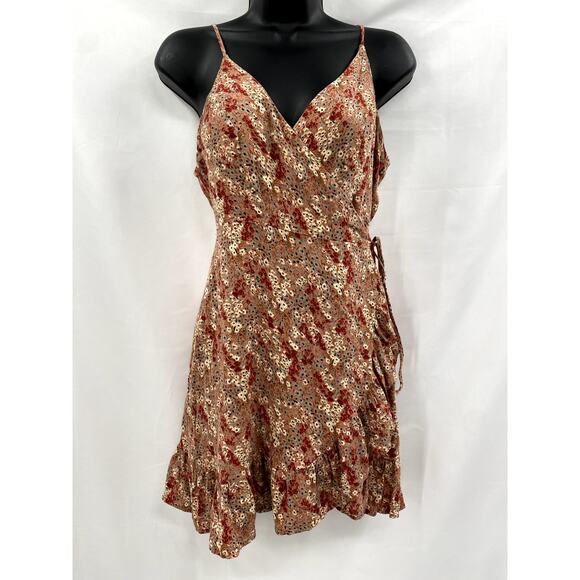 Free People Pink Floral Wrap Mini Dress - Picture 3 of 5